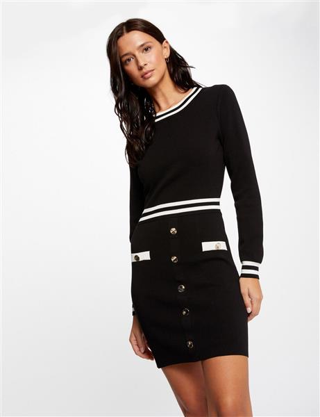 Grote foto fitted jumper dress with buttons 241 rmva black kleding dames jurken en rokken