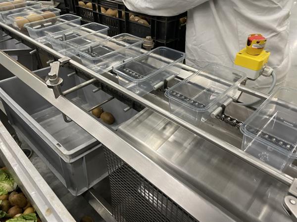 Grote foto g. mondini e 350 vg top seal verpakkingsmachine met ontnester agrarisch tuinbouw