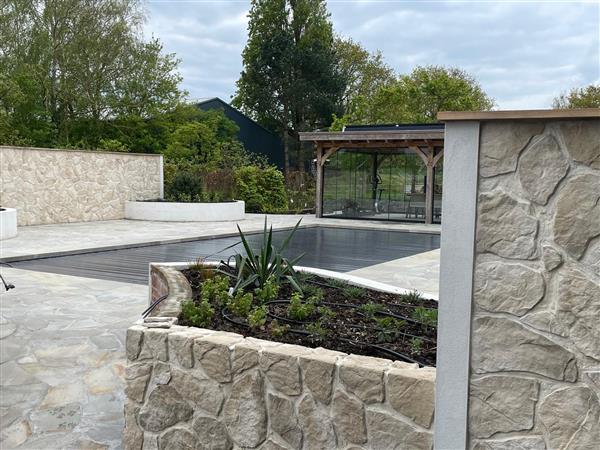 Grote foto muur flagstone doe het zelf en verbouw tegels
