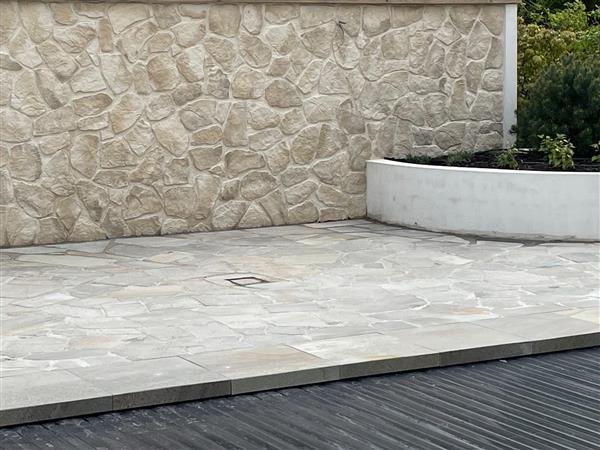 Grote foto muur flagstone doe het zelf en verbouw tegels