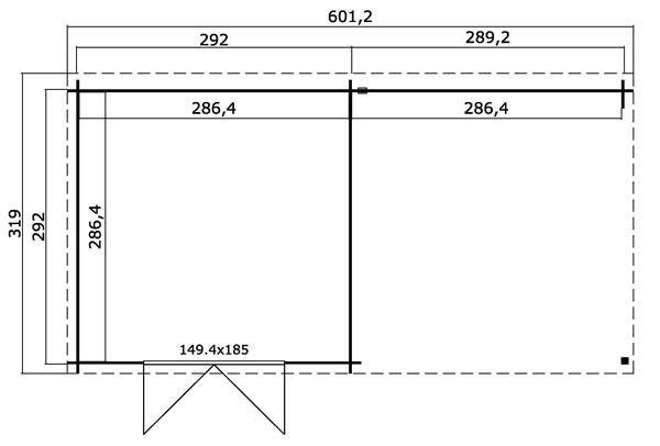 Grote foto tuinhuis orlando 601 4 x 312 cm promo tuin en terras tuinhuisjes en blokhutten