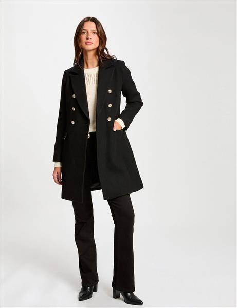 Grote foto zwarte dubbelgeknoopte jas 242 gati black kleding dames overige kledingstukken