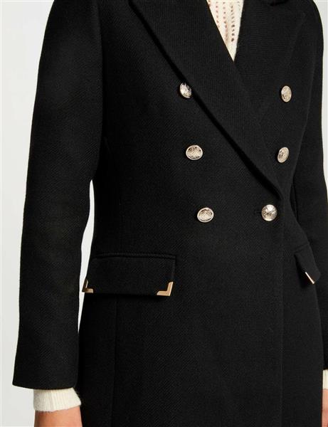 Grote foto zwarte dubbelgeknoopte jas 242 gati black kleding dames overige kledingstukken