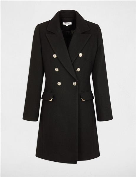 Grote foto zwarte dubbelgeknoopte jas 242 gati black kleding dames overige kledingstukken