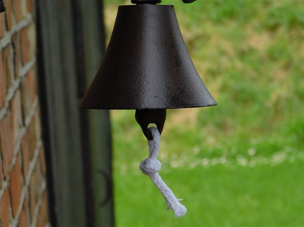Grote foto deurbel met vogeltjes gietijzer bel met koord tuin en terras tuindecoratie