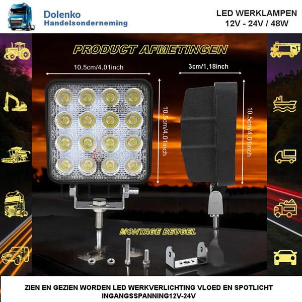 Grote foto combo beam led werklampen 60 vloed 40 spotlicht agrarisch tractor onderdelen