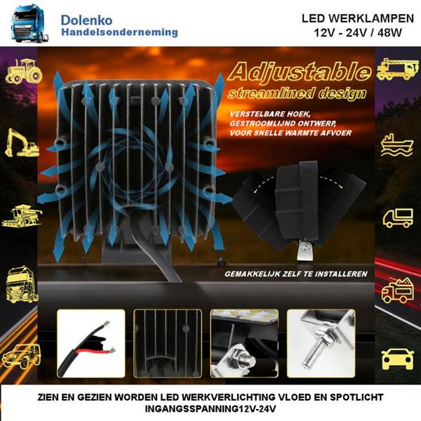 Grote foto combo beam led werklampen 60 vloed 40 spotlicht agrarisch tractor onderdelen