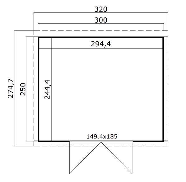 Grote foto tuinhuis blokhut lotta 300x250x211 cm tuin en terras tuinhuisjes en blokhutten