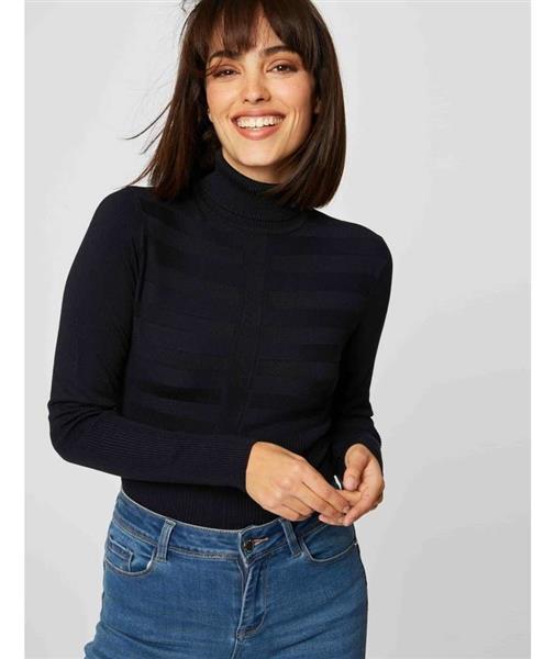 Grote foto long sleeved jumper turtleneck wine 132 mentos navy kleding dames overige kledingstukken