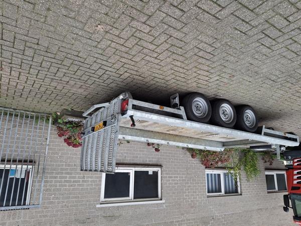 Grote foto hulco terrax 3 machinetransporter minigraver transporter dieplader agrarisch aanhangwagens