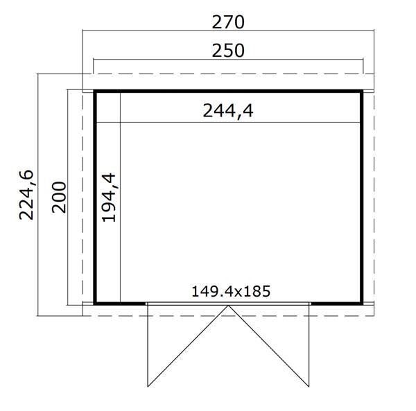 Grote foto tuinhuis blokhut mila 250x200x211 cm tuin en terras tuinhuisjes en blokhutten