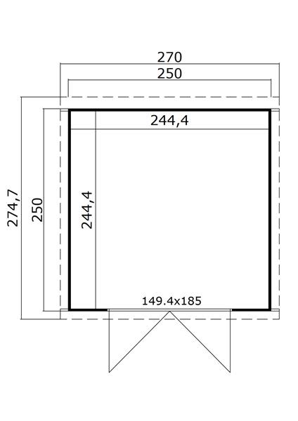Grote foto tuinhuis blokhut mila 250x250x211 cm tuin en terras tuinhuisjes en blokhutten