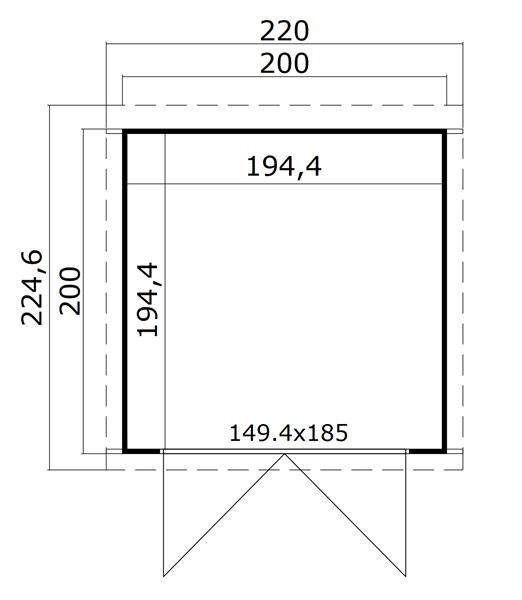 Grote foto tuinhuis blokhut sara 200x200x211 cm tuin en terras tuinhuisjes en blokhutten