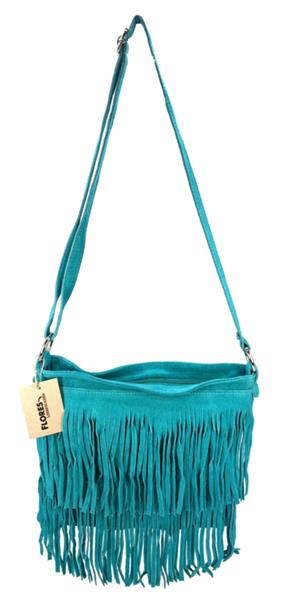 Grote foto back to the sixties suede franje tas turquoise sieraden tassen en uiterlijk schoudertassen