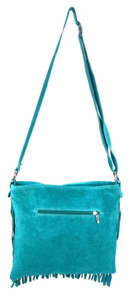 Grote foto back to the sixties suede franje tas turquoise sieraden tassen en uiterlijk schoudertassen