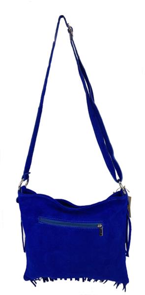 Grote foto back to the sixties suede franje tas koningsblauw sieraden tassen en uiterlijk schoudertassen