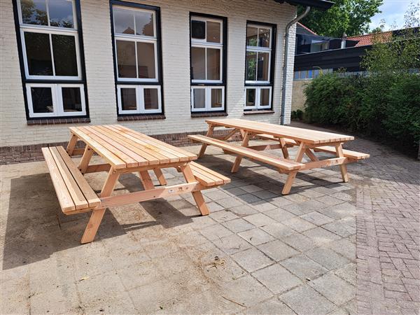 Grote foto picknicktafel douglas 2.5 m lang 10 pers tuin en terras tuinmeubelen