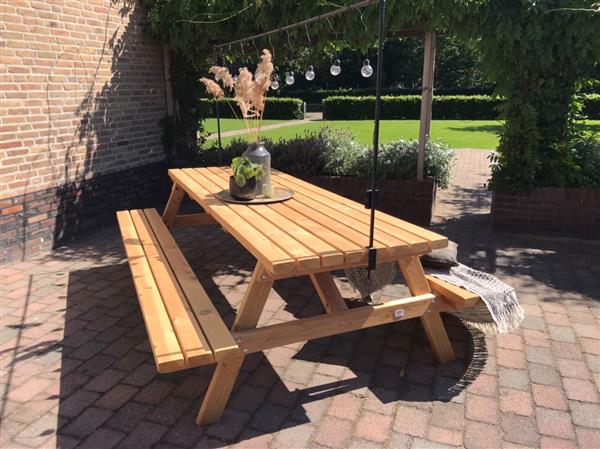 Grote foto picknicktafel douglas 2.5 m lang 10 pers tuin en terras tuinmeubelen