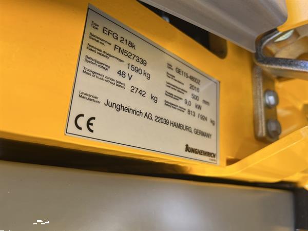 Grote foto heftruck jungheinrich efg218k triplo freelift sideshift vorkversteller 2016 agrarisch heftrucks