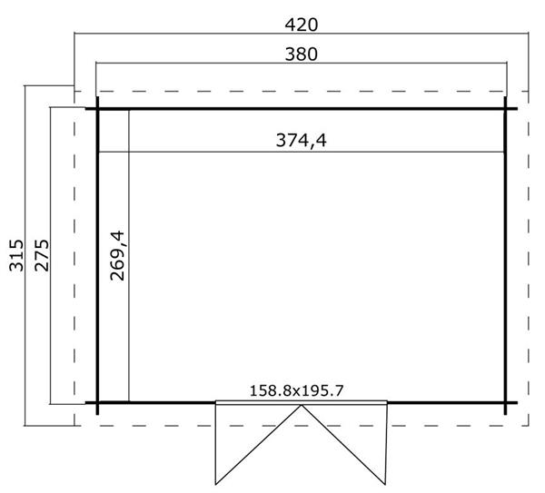 Grote foto tuinhuis blokhut mikkel 400 x 295 cm tuin en terras tuinhuisjes en blokhutten