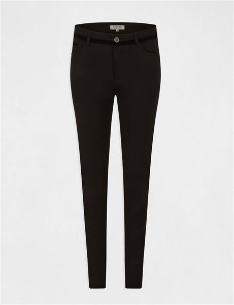 Grote foto skinny trousers wet effect and velvet 232 pvelt black kleding dames broeken en pantalons