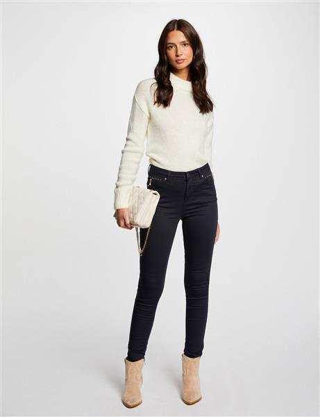 Grote foto skinny trousers with satin effect 241 palou navy kleding dames broeken en pantalons