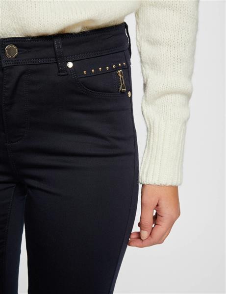 Grote foto skinny trousers with satin effect 241 palou navy kleding dames broeken en pantalons