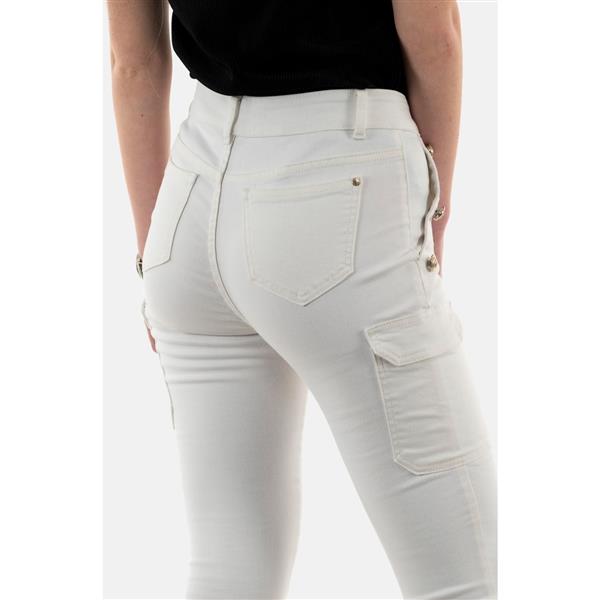Grote foto skinny cargo trousers with buttons raw denim 232 pema3 off white kleding dames broeken en pantalons