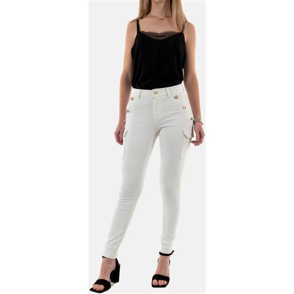 Grote foto skinny cargo trousers with buttons raw denim 232 pema3 off white kleding dames broeken en pantalons