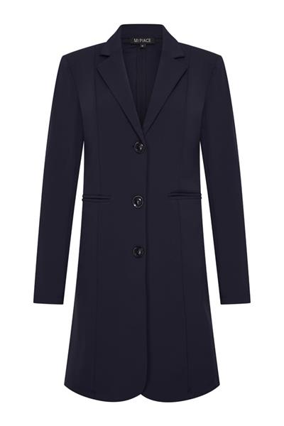 Grote foto travel lange blazer uni 2132 dark blue kleding dames jassen zomer