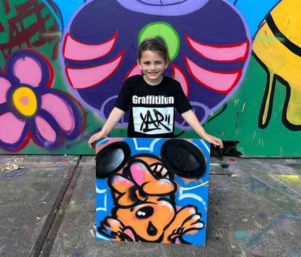 Grote foto graffiti kinderfeestje tip diensten en vakmensen verjaardag