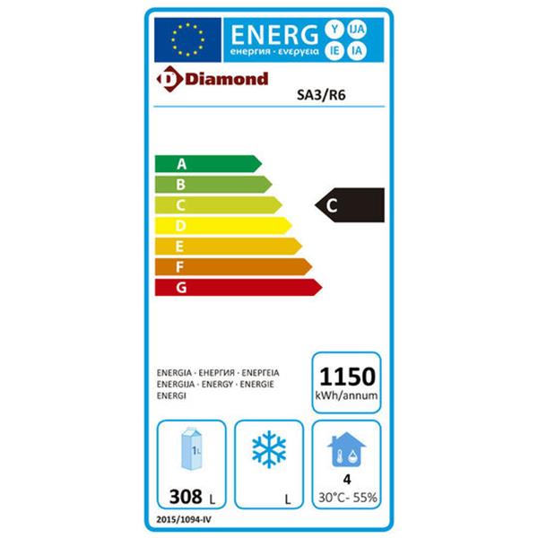 Grote foto compacte koeltafel 3 deuren gn 1 1 380 lit diamond sa3 r6 diversen overige diversen