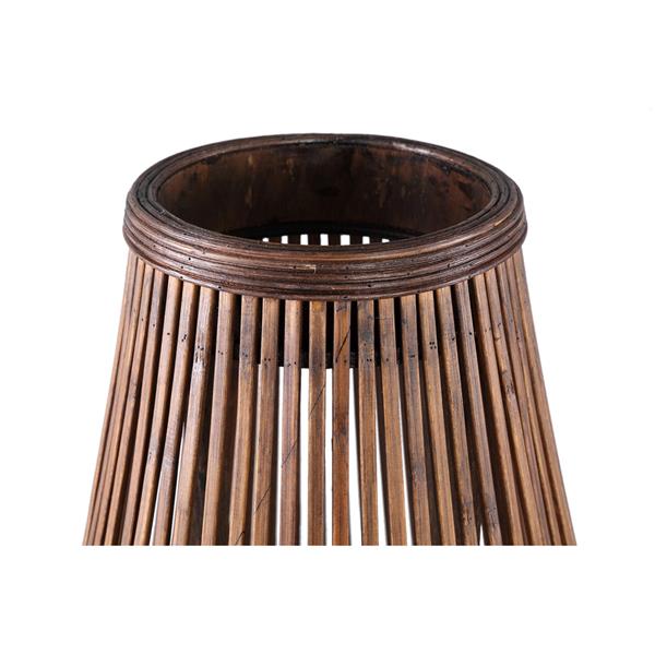 Grote foto lysia brown ronde bamboe lantaarn met glas l huis en inrichting woningdecoratie