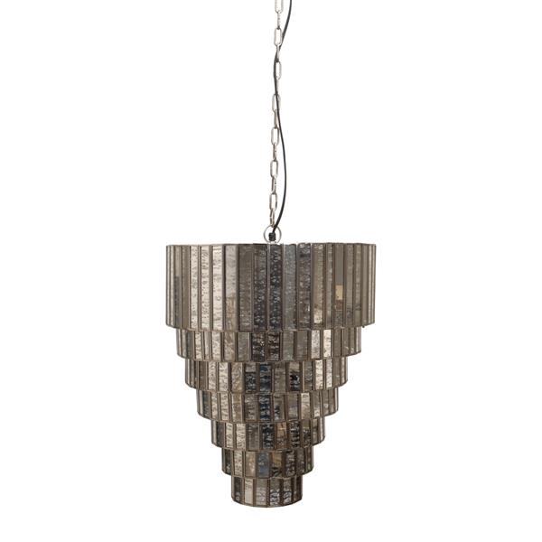 Grote foto ceylin zilveren stalen hanglamp 7 lagen s huis en inrichting woningdecoratie
