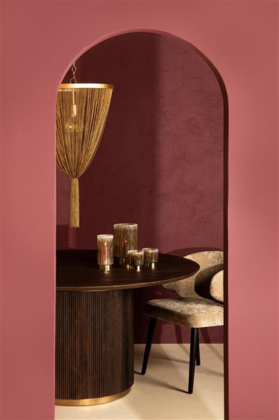 Grote foto solan gold ijzeren ketting ronde hanglamp s huis en inrichting woningdecoratie