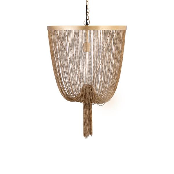 Grote foto solan gold ijzeren ketting ronde hanglamp s huis en inrichting woningdecoratie