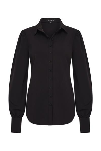 Grote foto travel blouse pofmouw uni black 2037 kleding dames blouses