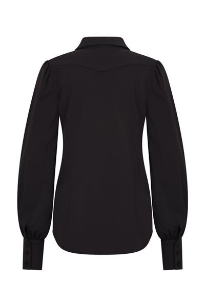 Grote foto travel blouse pofmouw uni black 2037 kleding dames blouses