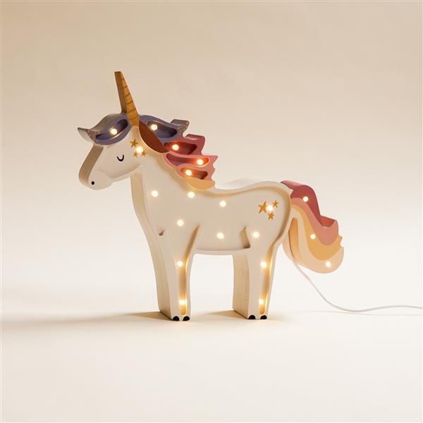 Grote foto houten lamp unicorn violet pink 2xaa batterijen zonder dimfunctie of afstandsbediening kinderen en baby complete kinderkamers
