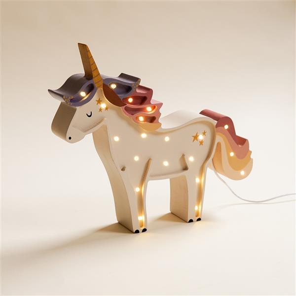 Grote foto houten lamp unicorn violet pink 2xaa batterijen zonder dimfunctie of afstandsbediening kinderen en baby complete kinderkamers