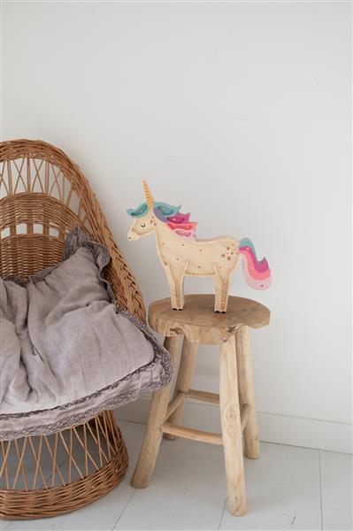 Grote foto houten decoratieve lamp unicorn 2xaa batterijen zonder dimfunctie of afstandsbediening kinderen en baby complete kinderkamers