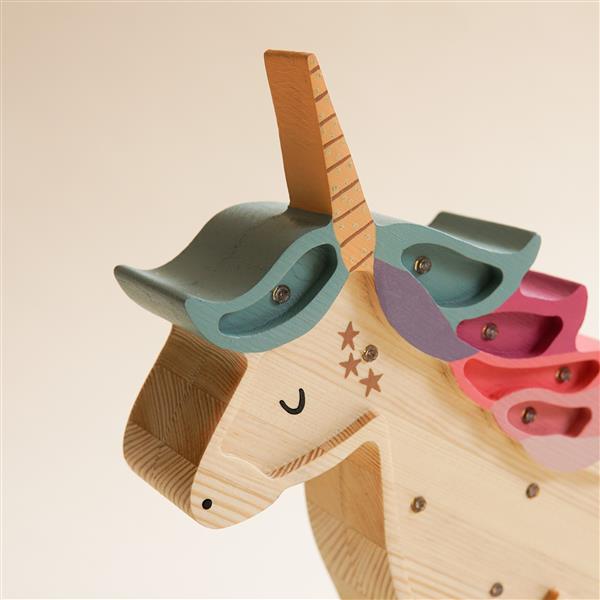 Grote foto houten decoratieve lamp unicorn 2xaa batterijen zonder dimfunctie of afstandsbediening kinderen en baby complete kinderkamers
