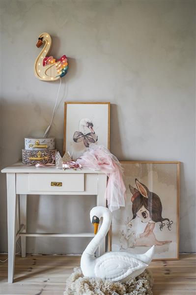 Grote foto houten decoratieve lamp zwaan rainbow 2xaa batterijen zonder dimfunctie of afstandsbediening kinderen en baby complete kinderkamers