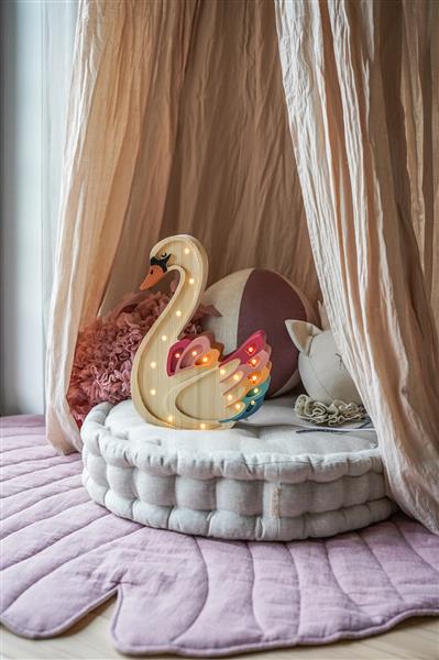 Grote foto houten decoratieve lamp zwaan rainbow 2xaa batterijen zonder dimfunctie of afstandsbediening kinderen en baby complete kinderkamers