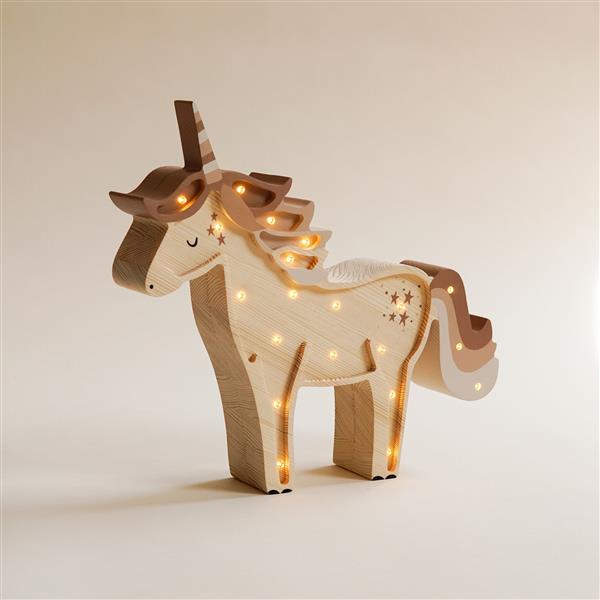 Grote foto houten decoratieve lamp unicorn beige 2xaa batterijen zonder dimfunctie of afstandsbediening kinderen en baby complete kinderkamers