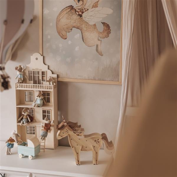 Grote foto houten decoratieve lamp unicorn beige 2xaa batterijen zonder dimfunctie of afstandsbediening kinderen en baby complete kinderkamers