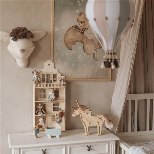 Grote foto houten decoratieve lamp unicorn beige 2xaa batterijen zonder dimfunctie of afstandsbediening kinderen en baby complete kinderkamers