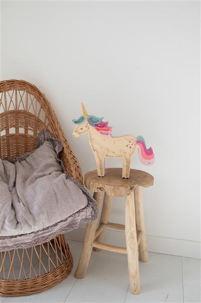 Grote foto houten decoratieve lamp unicorn 2xaa batterijen zonder dimfunctie of afstandsbediening kinderen en baby complete kinderkamers