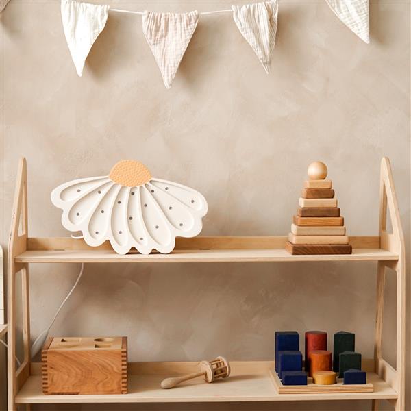 Grote foto houten decoratieve lamp daisy wit 2xaa batterijen zonder dimfunctie of afstandsbediening kinderen en baby complete kinderkamers