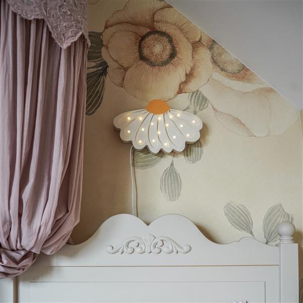 Grote foto houten decoratieve lamp daisy wit 2xaa batterijen zonder dimfunctie of afstandsbediening kinderen en baby complete kinderkamers
